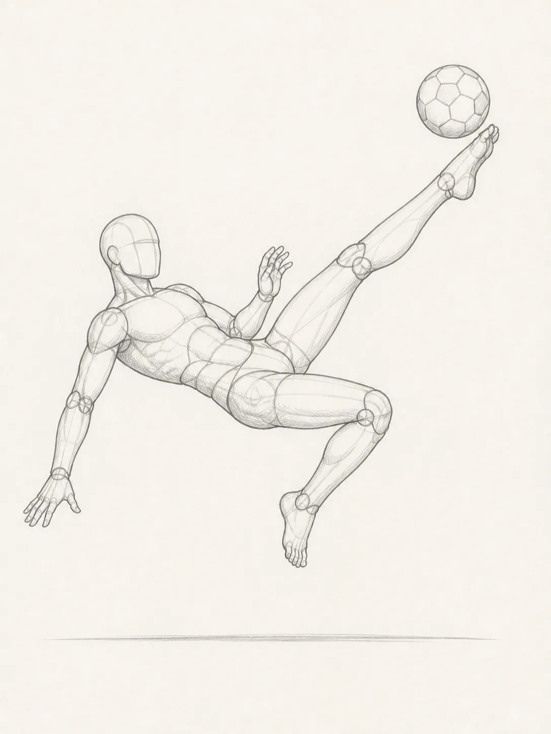 Bicycle Kick Soccer Pose Reference Sketch
