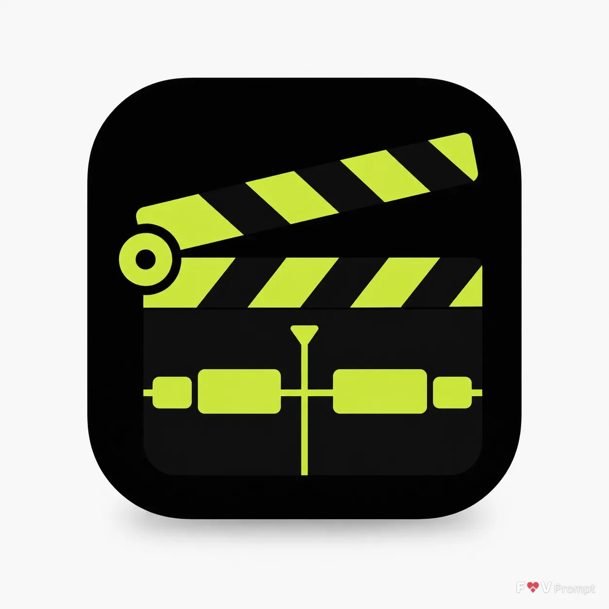 Black And Lime Video Editor App Icon