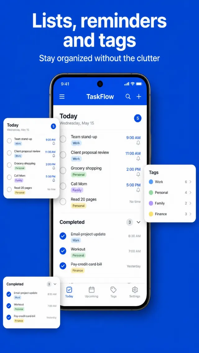 Blue To-Do App Store Screenshot