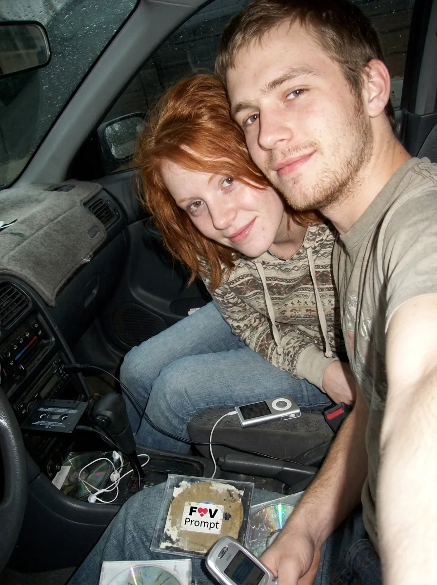 Blurry 2000s Couple Phone Photo