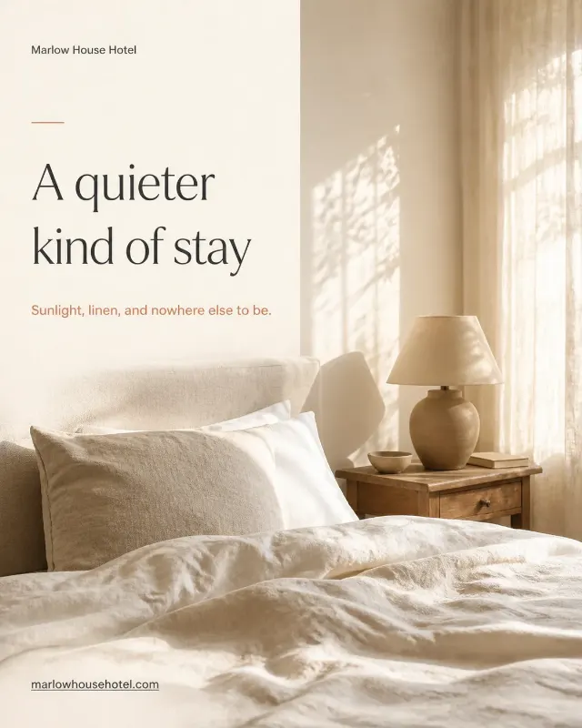 Boutique Hotel Sunlit Room Instagram Post