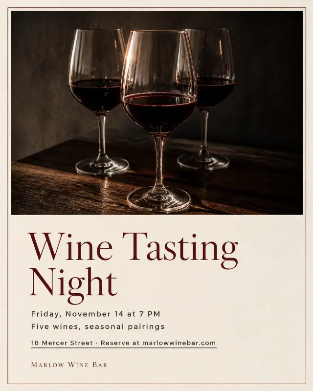 Burgundy Wine Tasting Night Instagram Post
