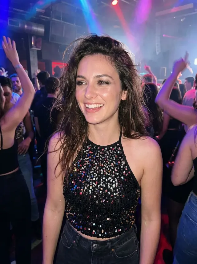 Candid Sequin Nightclub Party Photo