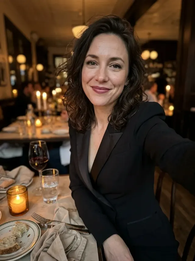 Candlelit Dinner Date Selfie Portrait