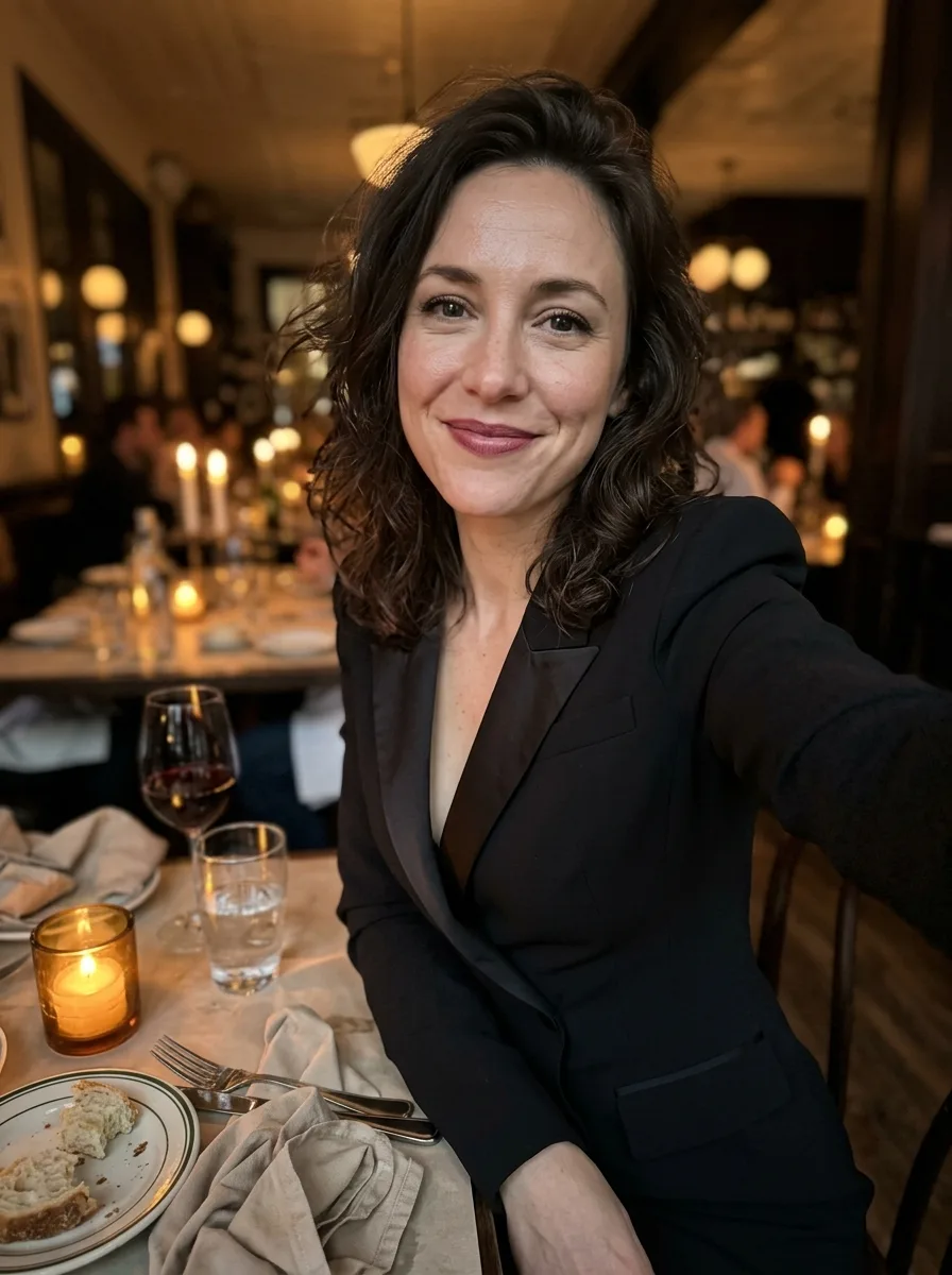 Candlelit Dinner Date Selfie Portrait