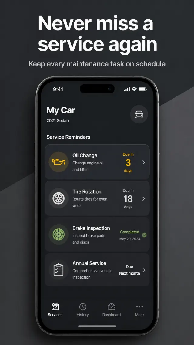 Car Maintenance App Store Screenshot