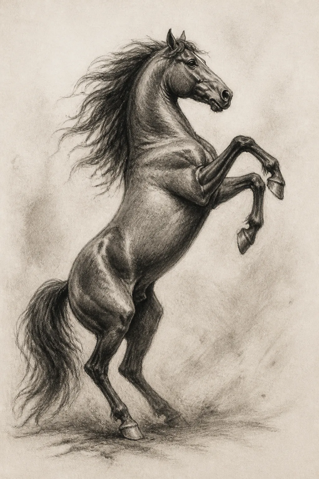 Charcoal Horse Sketch Wall Art