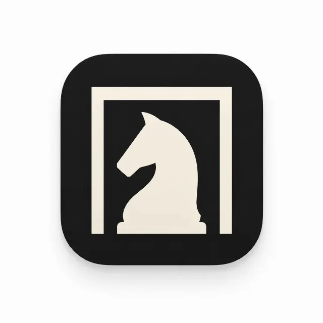Chess Knight Negative Space App Icon