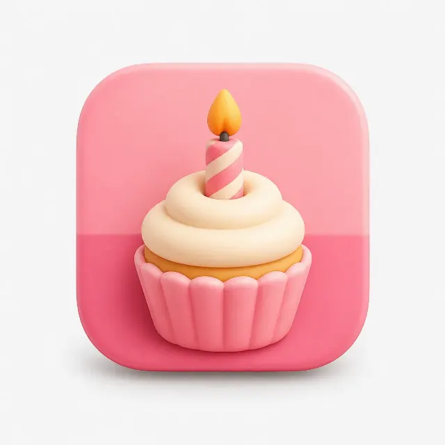 Clay 3D Birthday Reminder App Icon