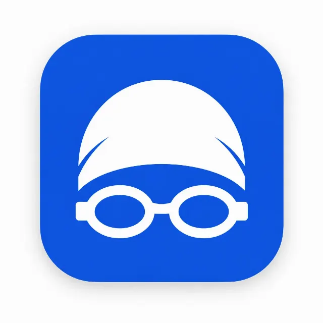 Cobalt Blue Swimming App Icon Design