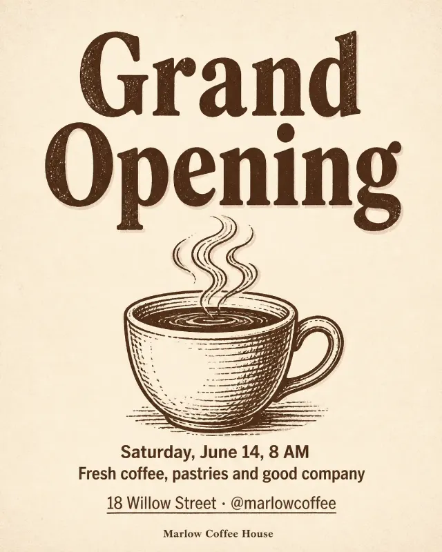 Coffee Shop Risograph Opening Post