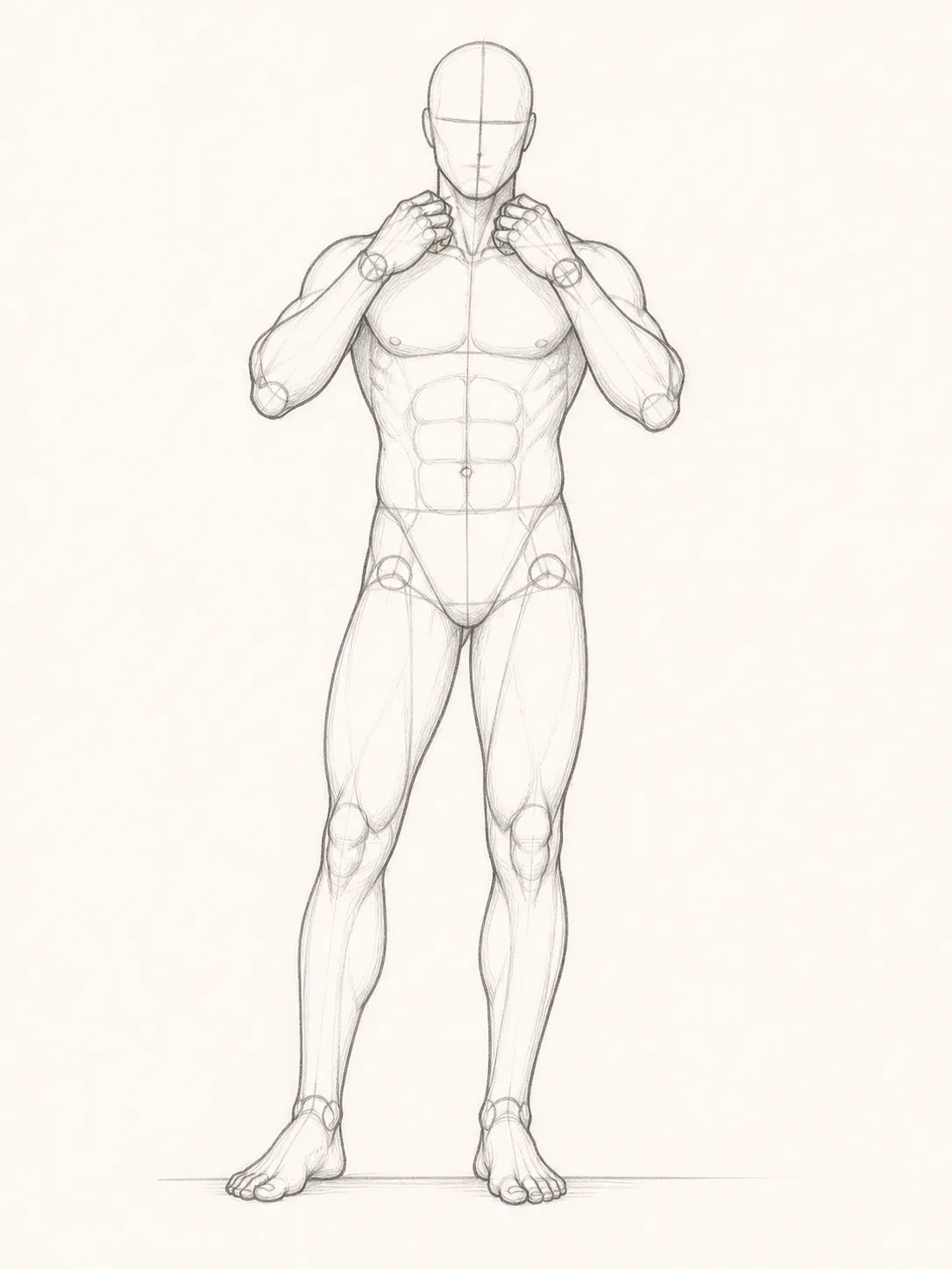 Confident Male Collar Adjustment Pose Sketch