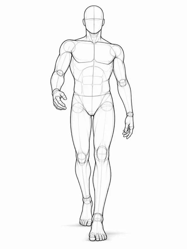Confident Walking Male Pose Reference