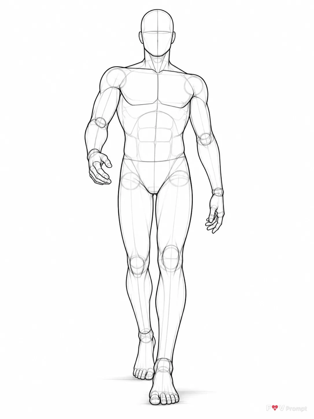 Confident Walking Male Pose Reference