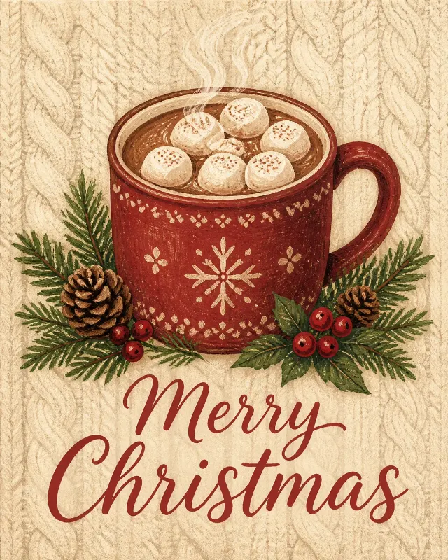 Cozy Cocoa Christmas Greeting Card