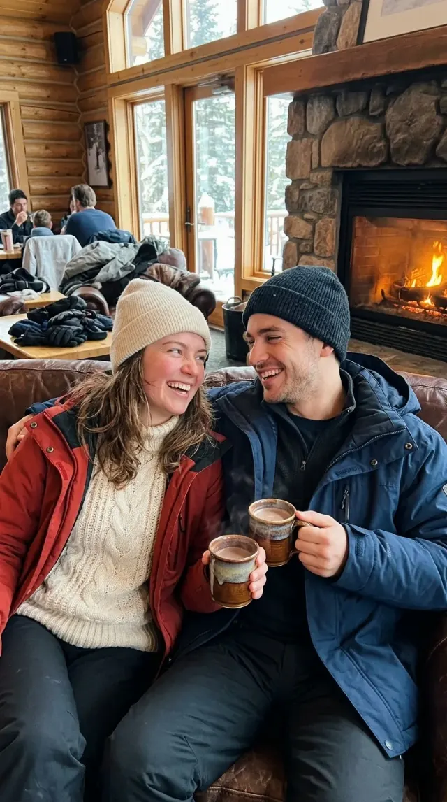 Cozy Ski Lodge Couple Portrait