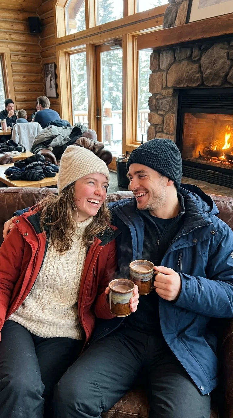 Cozy Ski Lodge Couple Portrait