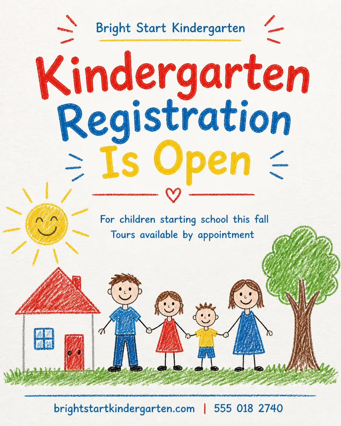 Crayon Kindergarten Registration Instagram Post
