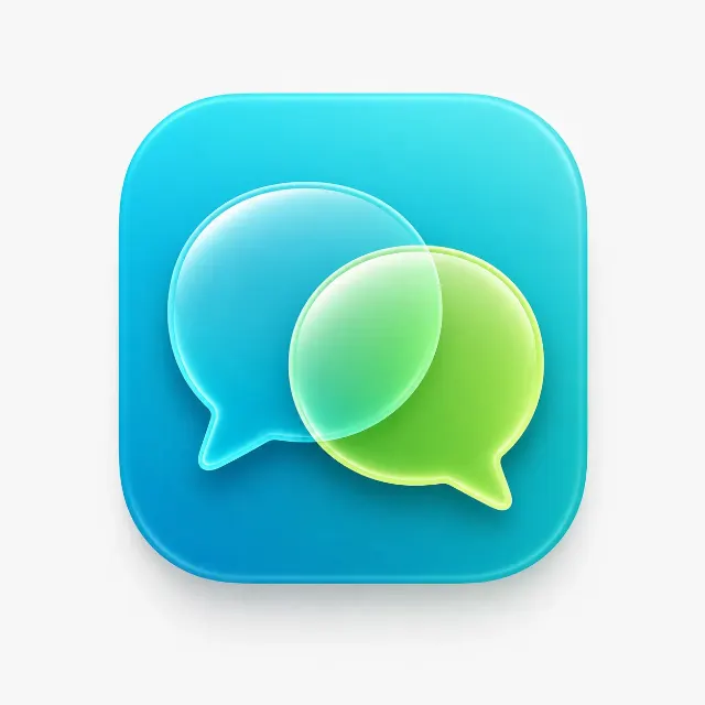 Cyan Glass Team Chat Mobile App Icon