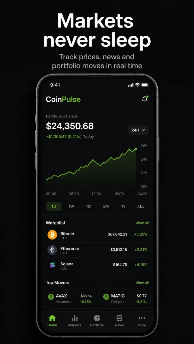 Dark Crypto App Store Screenshot