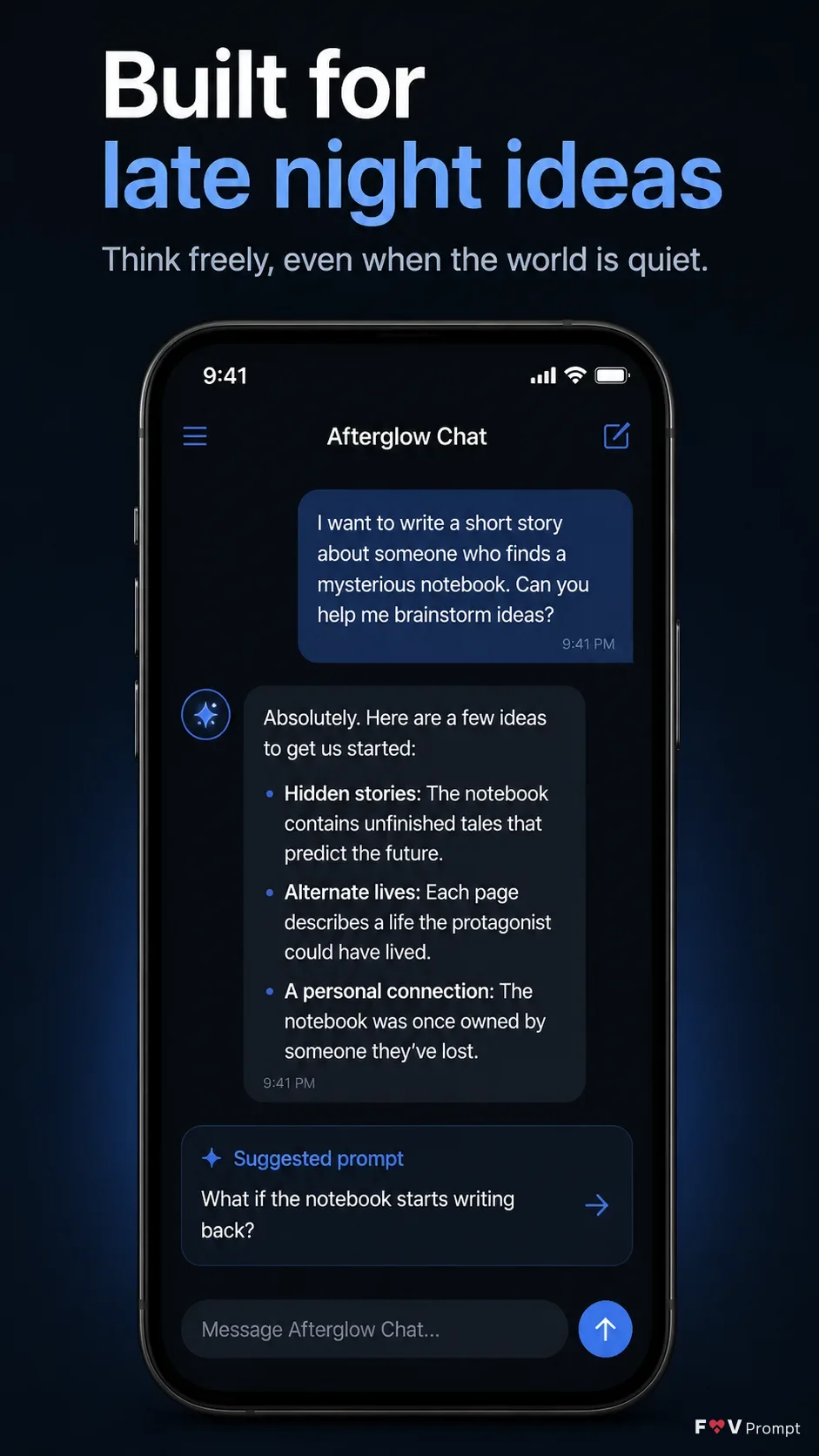 Dark Mode AI Chat App Store Screenshot