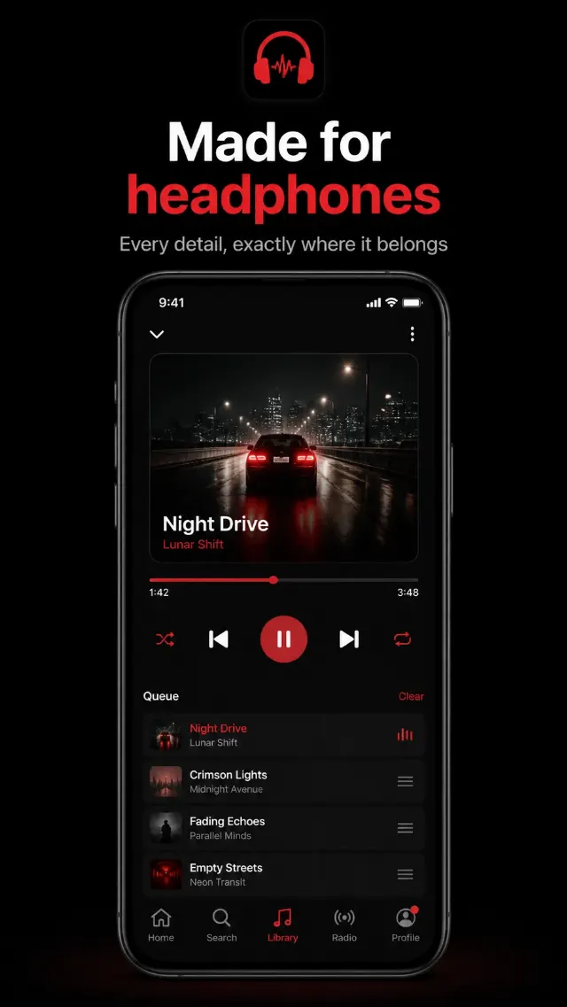 Dark Music App Store Screenshot