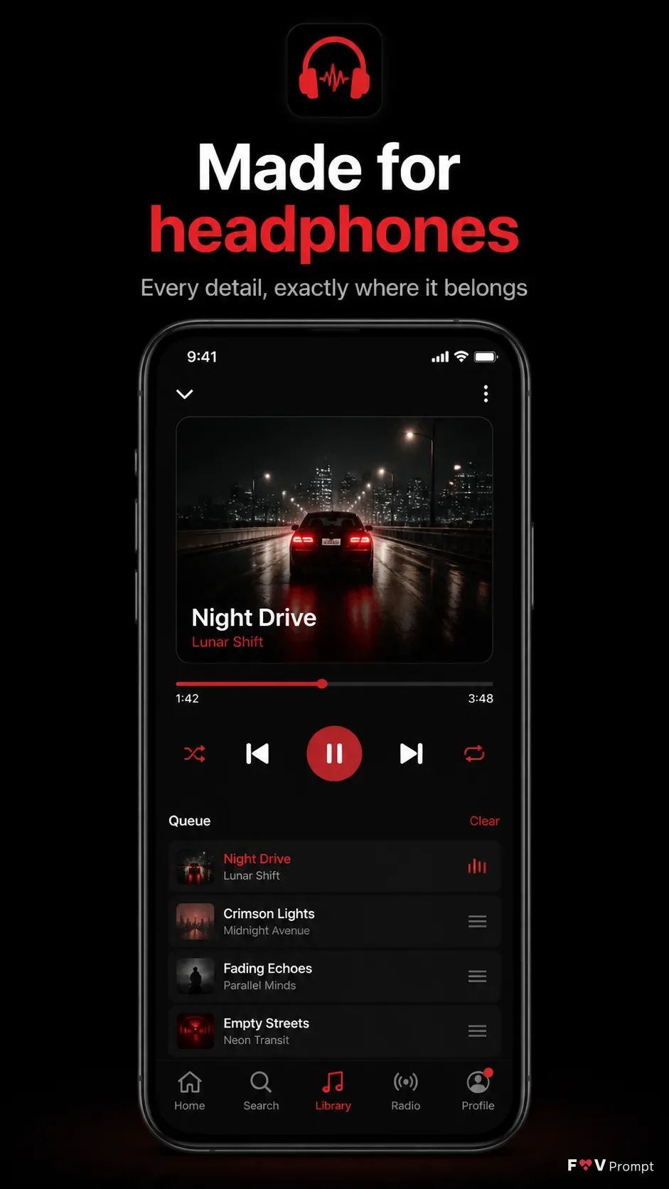 Dark Music App Store Screenshot