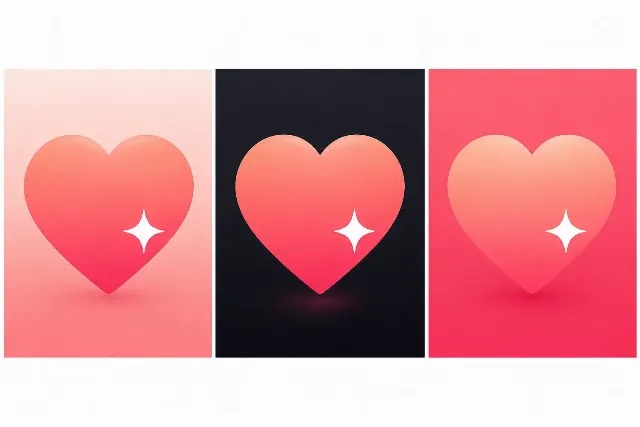 Dating App Heart Gradient Icon Set