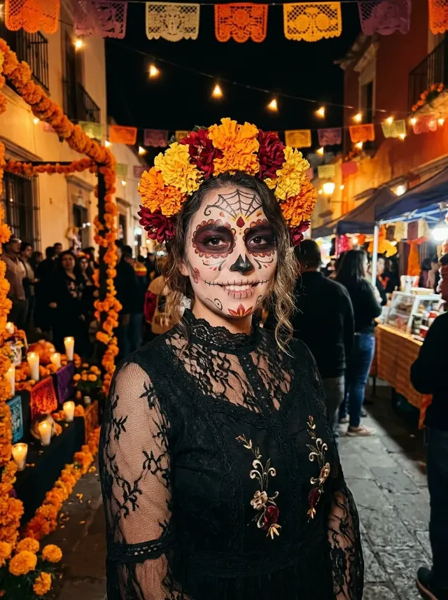 Day Of The Dead Catrina Night Portrait