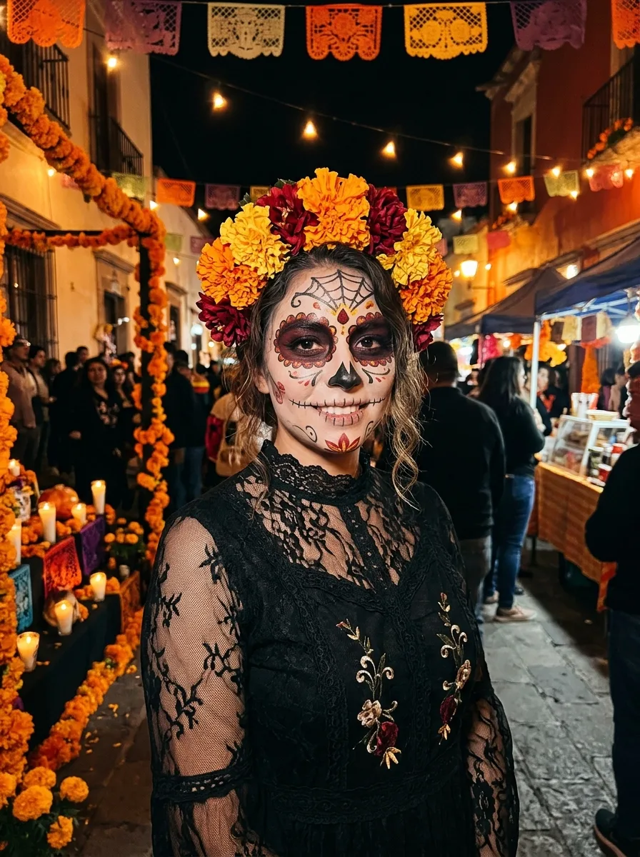 Day Of The Dead Catrina Night Portrait