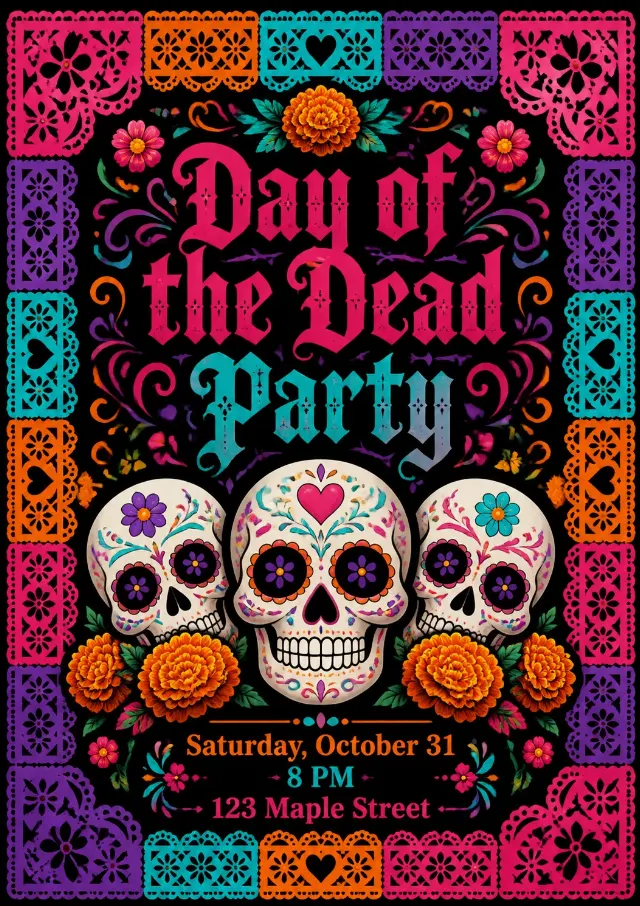 Day Of The Dead Sugar Skull Invitation