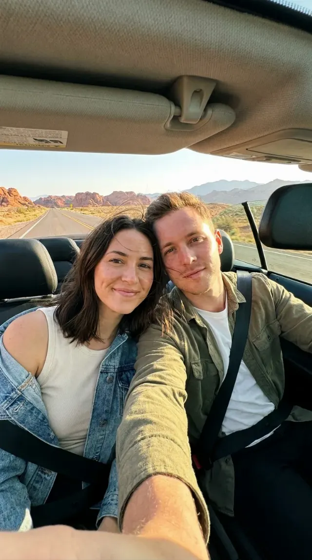 Desert Highway Convertible Couple Selfie