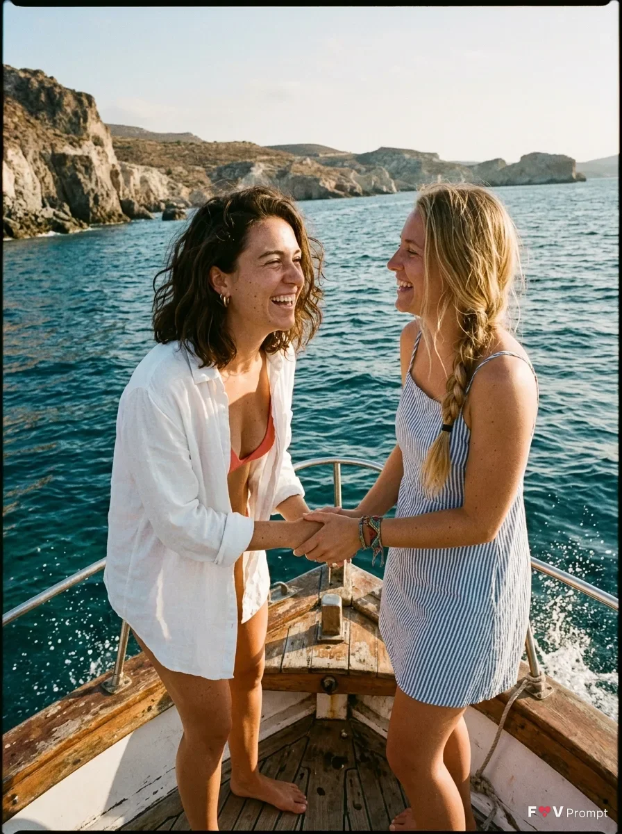 Disposable Camera Couple Boat Photo