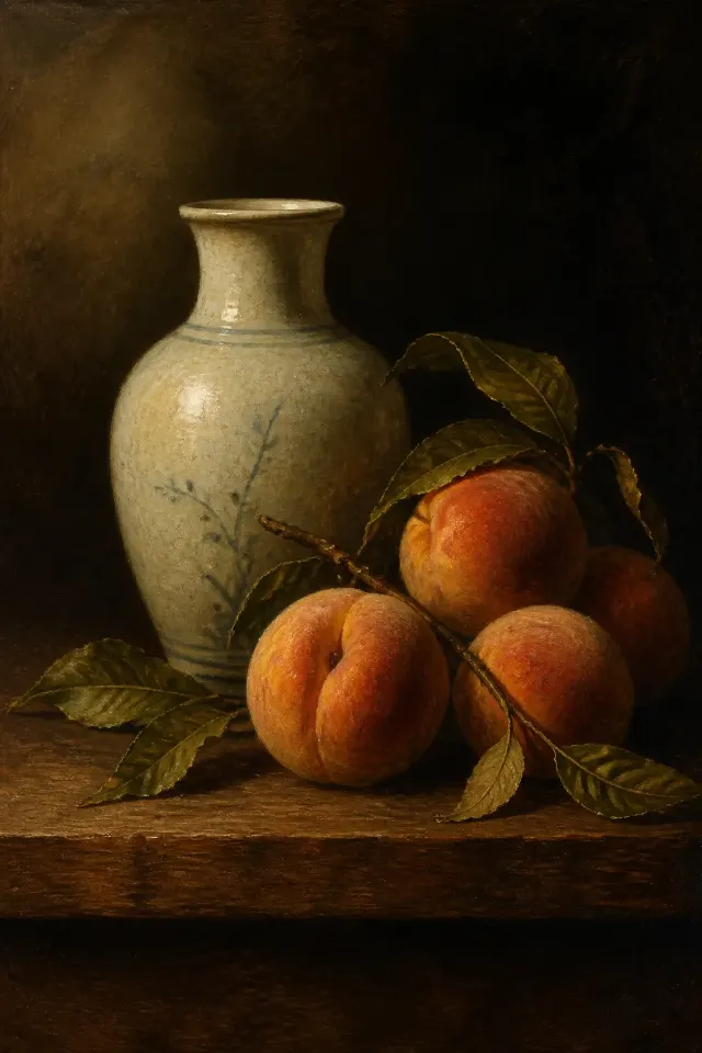 Dutch Old Master Peach Still Life Print