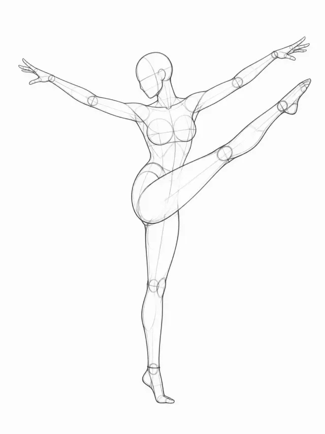Dynamic High-Kick Dance Pose Reference