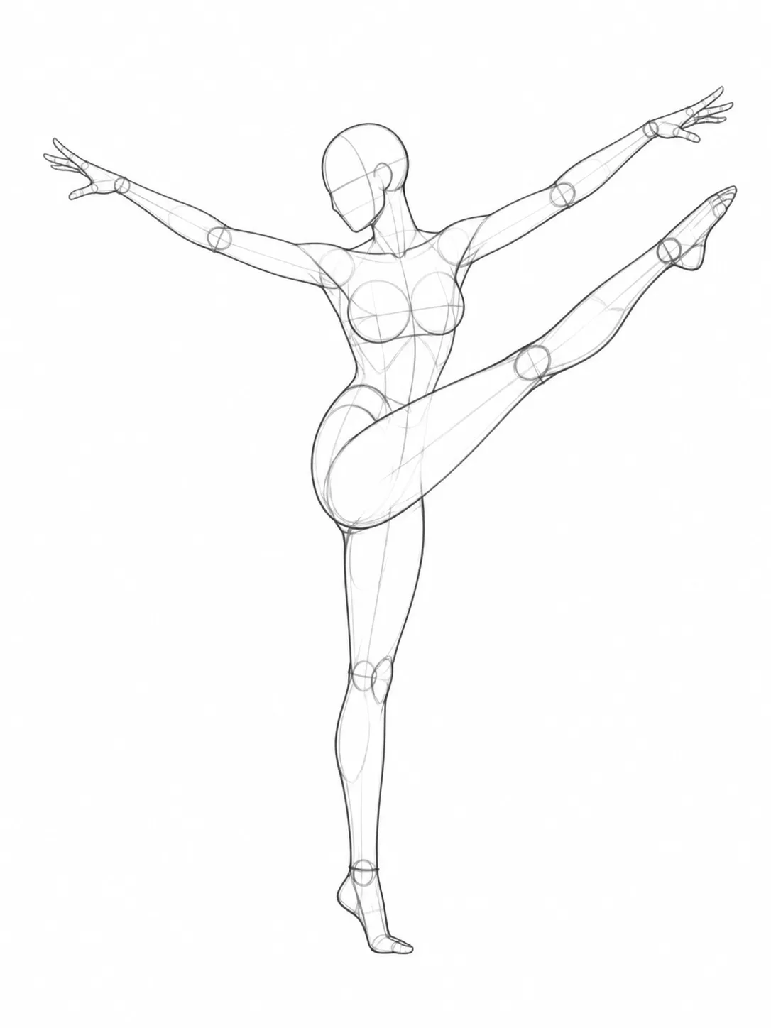 Dynamic High-Kick Dance Pose Reference