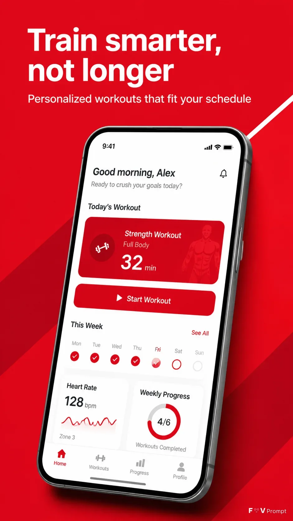 Dynamic Red Fitness App Store Screenshot