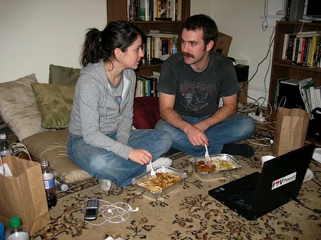 Early 2000s Flip Phone Couple Photo