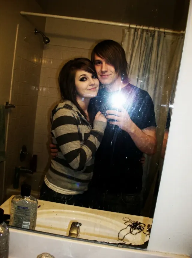 Early 2000s Flip Phone Couple Selfie