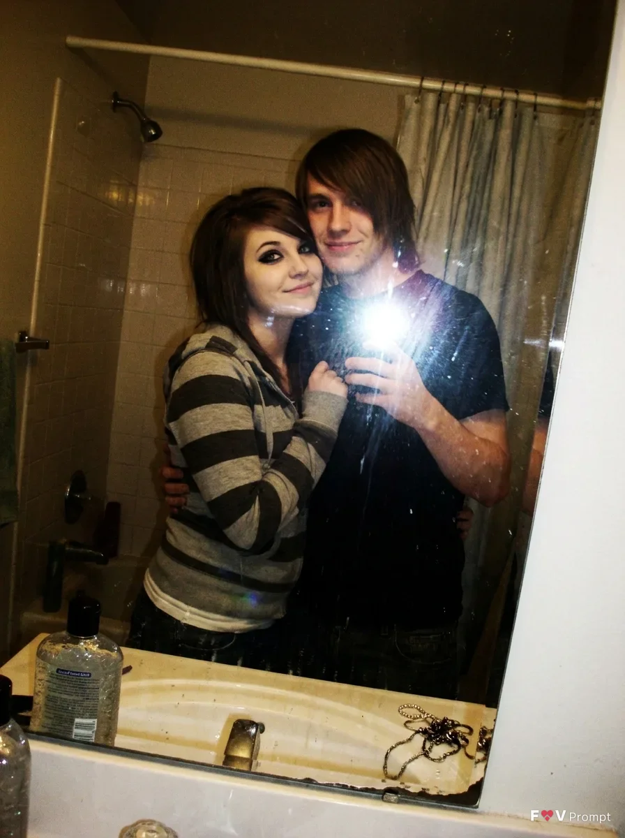 Early 2000s Flip Phone Couple Selfie