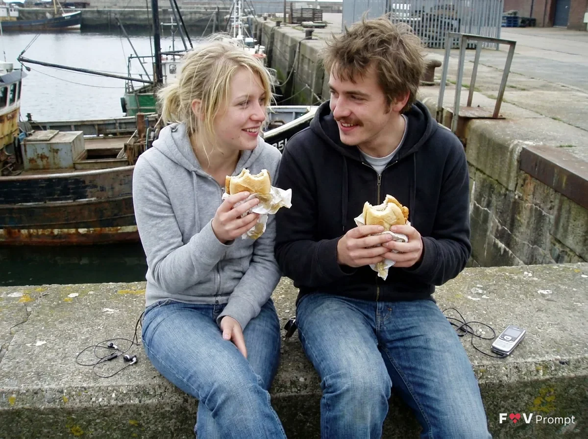 Early 2000s Harbor Wall Couple Photo