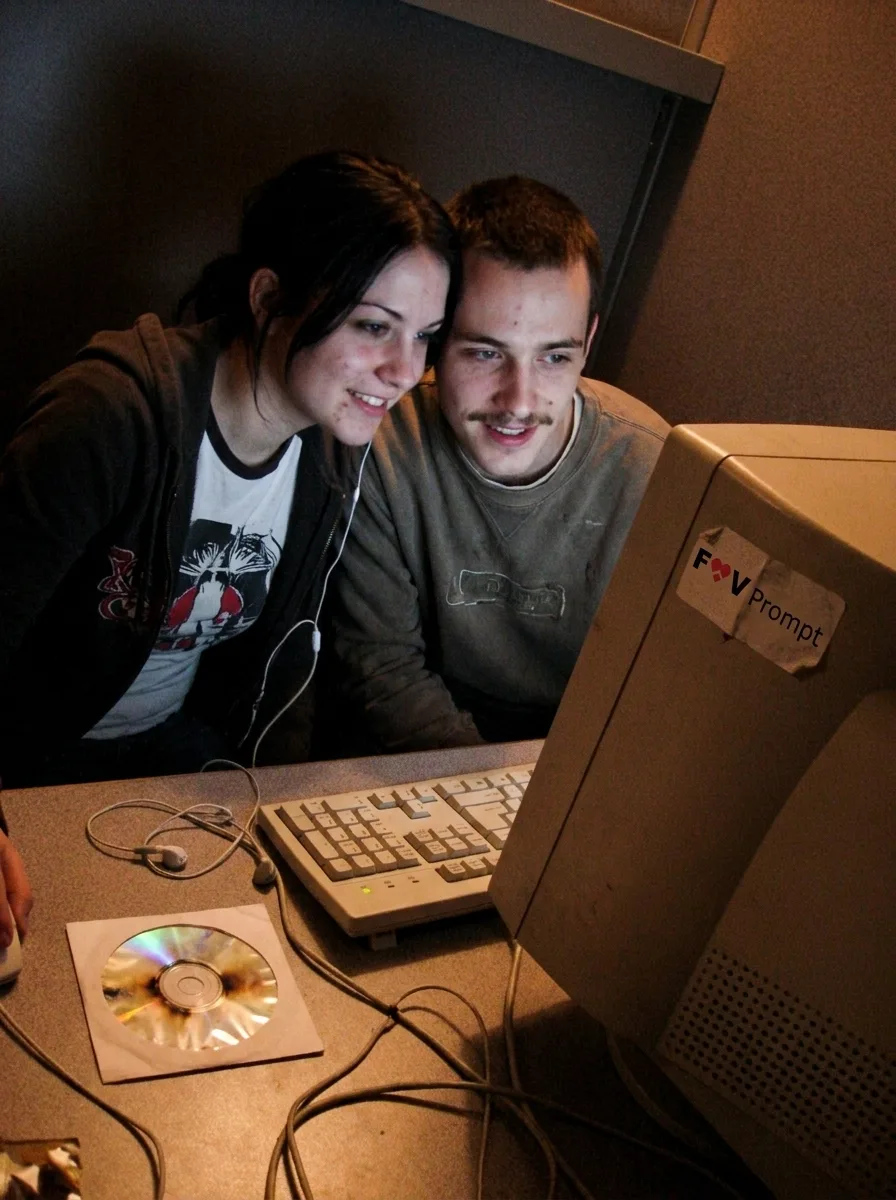 Early 2000s Internet Cafe Webcam Couple