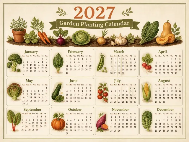 Earthy 2027 Vegetable Garden Calendar