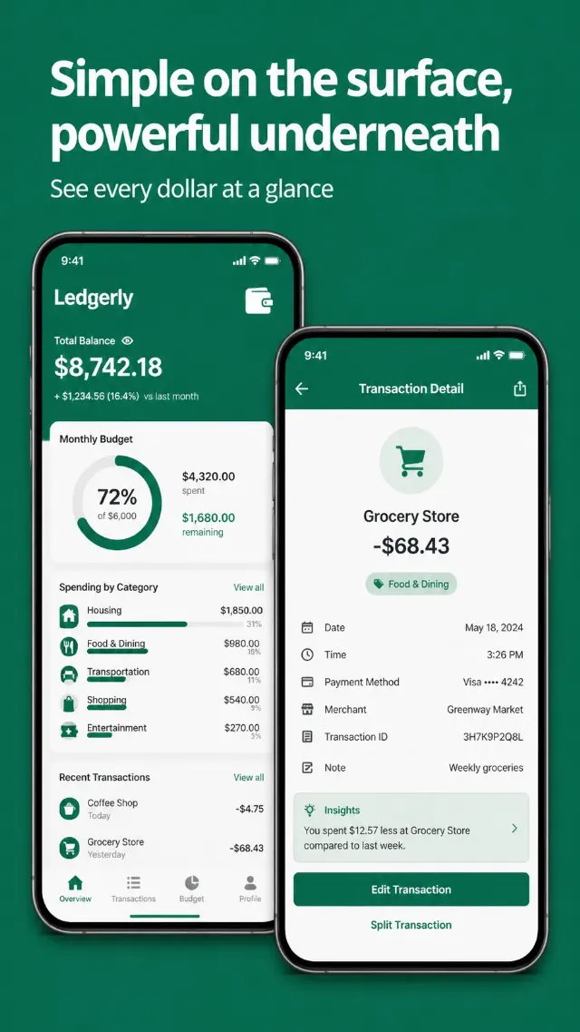 Emerald Budgeting App Store Screenshot