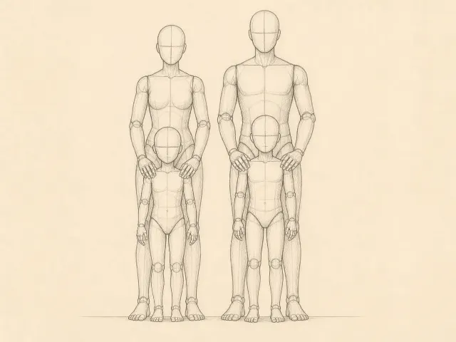 Family Group Pose Reference Sketch