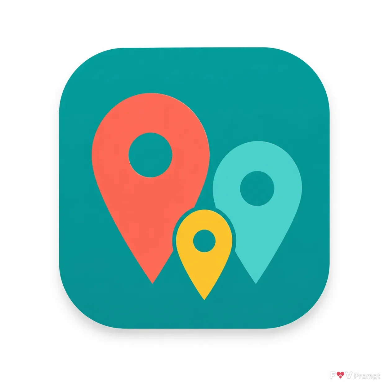Family Location Pin App Icon Design
