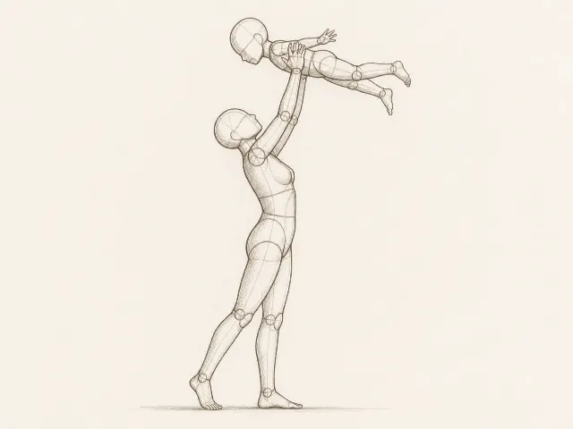 Family Overhead Lift Pose Reference