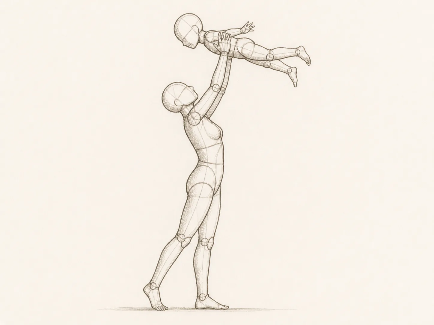 Family Overhead Lift Pose Reference