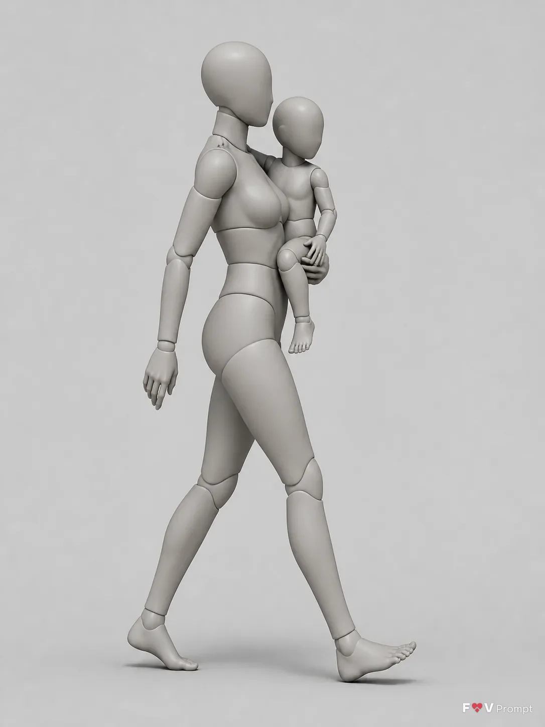 Female And Child Walking Pose Reference