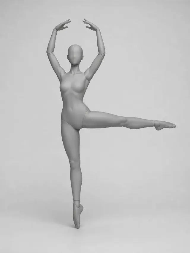 Female Ballet Pirouette Pose Reference